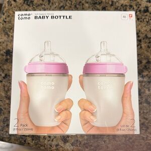 Baby Bottle 2-Pack - Pink and White